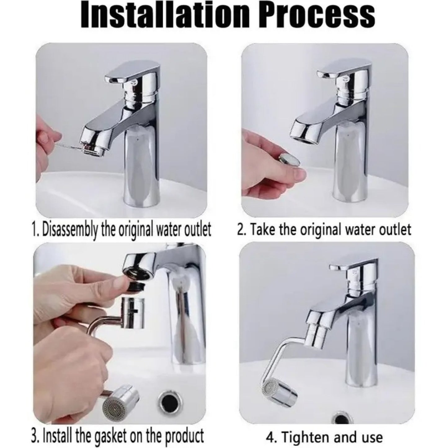 360° Rotating Faucet Extender – Adjustable Splash-Proof Kitchen Tap Nozzle with Dual Water Modes, Universal Sink Aerator, Water-Saving Swivel Filter Faucet for Home & Bathroom Use
