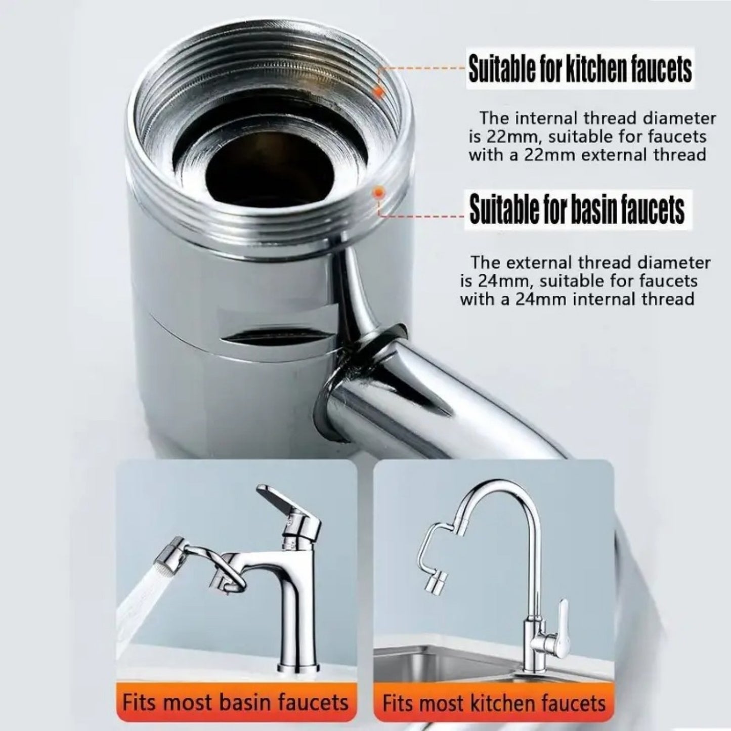 360° Rotating Faucet Extender – Adjustable Splash-Proof Kitchen Tap Nozzle with Dual Water Modes, Universal Sink Aerator, Water-Saving Swivel Filter Faucet for Home & Bathroom Use