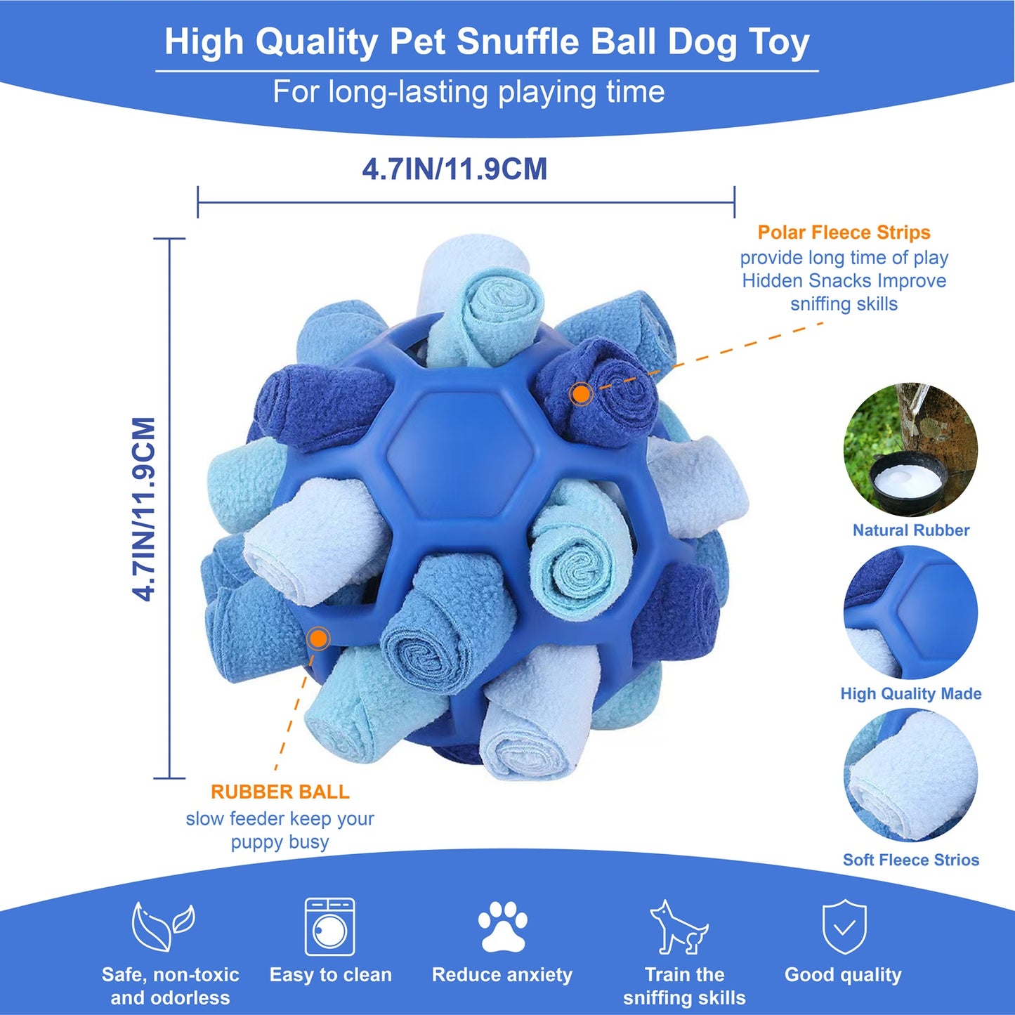 Gift for Pets, Dog Snuffle Ball Toy - Calming Puzzle Game for Small Dogs, Slow Feeder Snack Dispenser, Anxiety Relief & Mental Stimulation, Velvet Scented Hide & Seek Treat Ball,Ball Puzzle, Native Hidden Toy, Pet Snuffle Ball