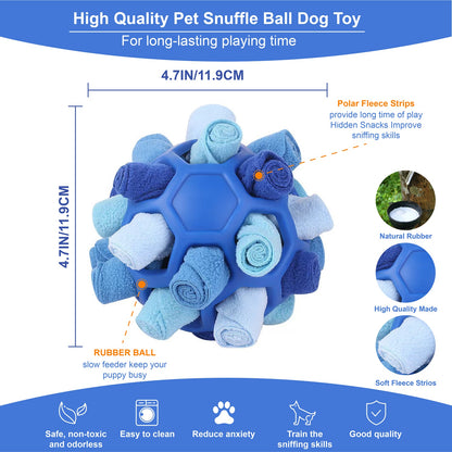Gift for Pets, Dog Snuffle Ball Toy - Calming Puzzle Game for Small Dogs, Slow Feeder Snack Dispenser, Anxiety Relief & Mental Stimulation, Velvet Scented Hide & Seek Treat Ball,Ball Puzzle, Native Hidden Toy, Pet Snuffle Ball