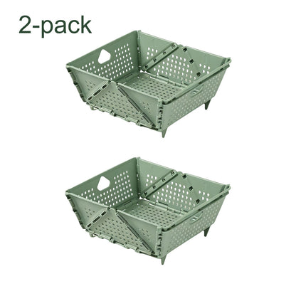 2-Pack Thickened Collapsible Kitchen Strainer – Multifunctional for Fruits, Pasta & Space-Saving Storage