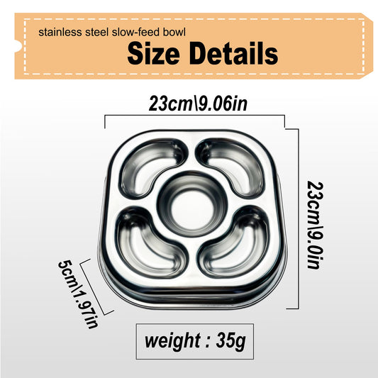 Stainless Steel Non Slip Slow Feeder Dog Bowl Metal Dog Food Bowls for Medium and Large Dogs, Fun Bloat Stop Pet Bowl Dog Water Bowl for Fast Eaters Slows Down Pets Eating