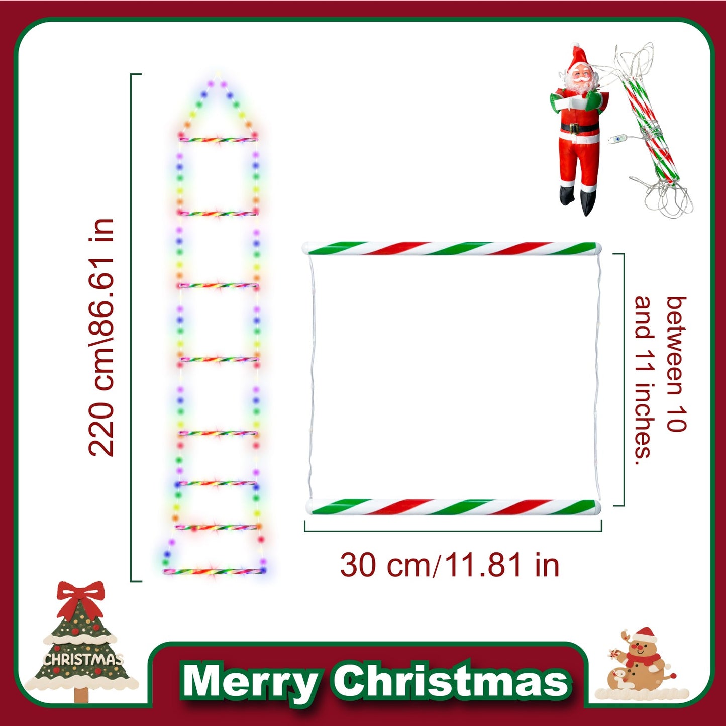 Classic Santa Claus Climbing Decoration – Battery Operated Christmas Ornament with Music & Silent Mode, Festive Hanging Santa for Windows, Mantel & Party Decor