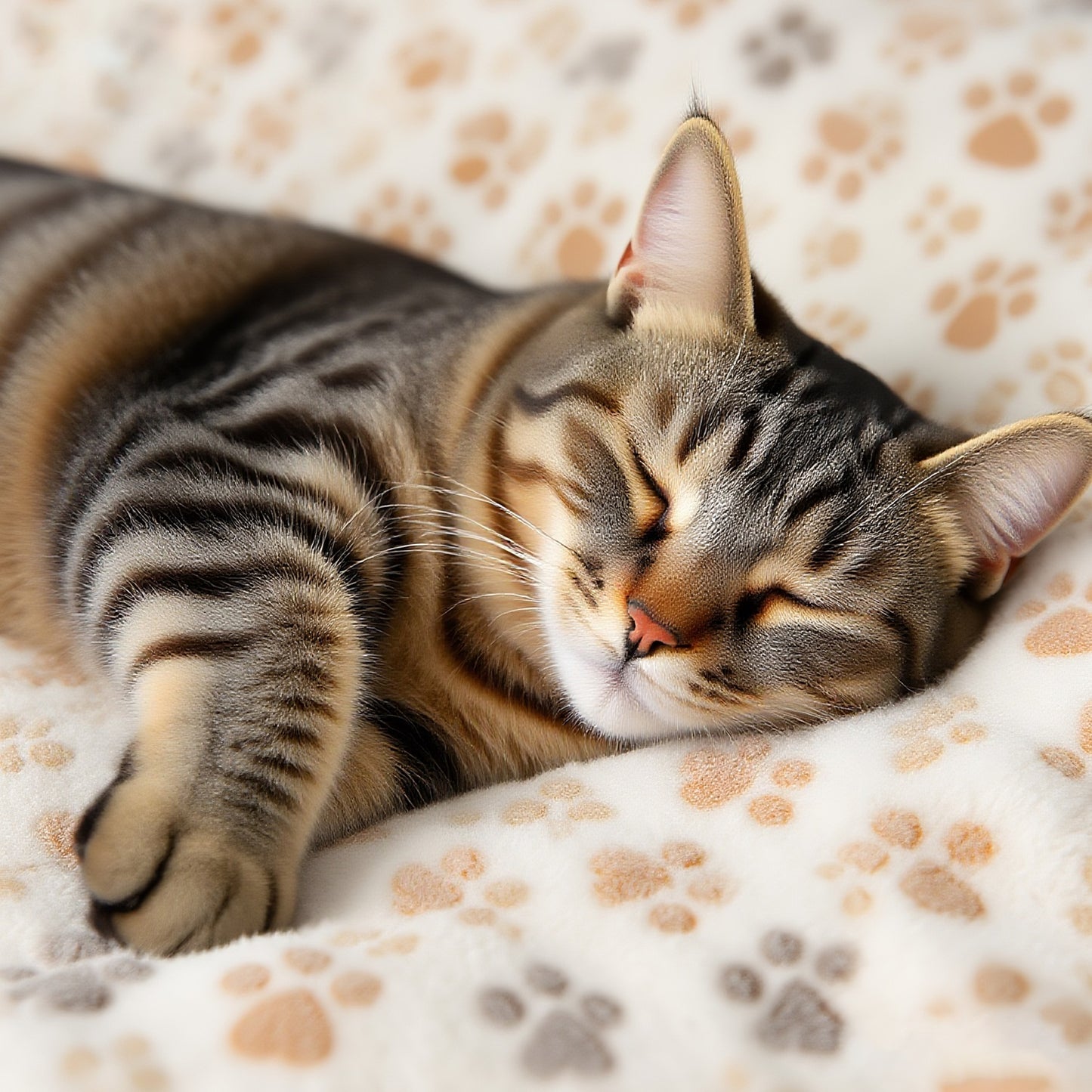 Christmas Gift: Cartoon Paw Pattern Plush Blanket - Soft & Warm Pet Throw for Dogs and Cats