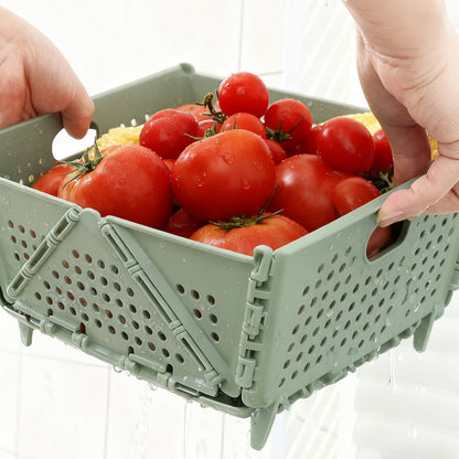 2-Pack Thickened Collapsible Kitchen Strainer – Multifunctional for Fruits, Pasta & Space-Saving Storage