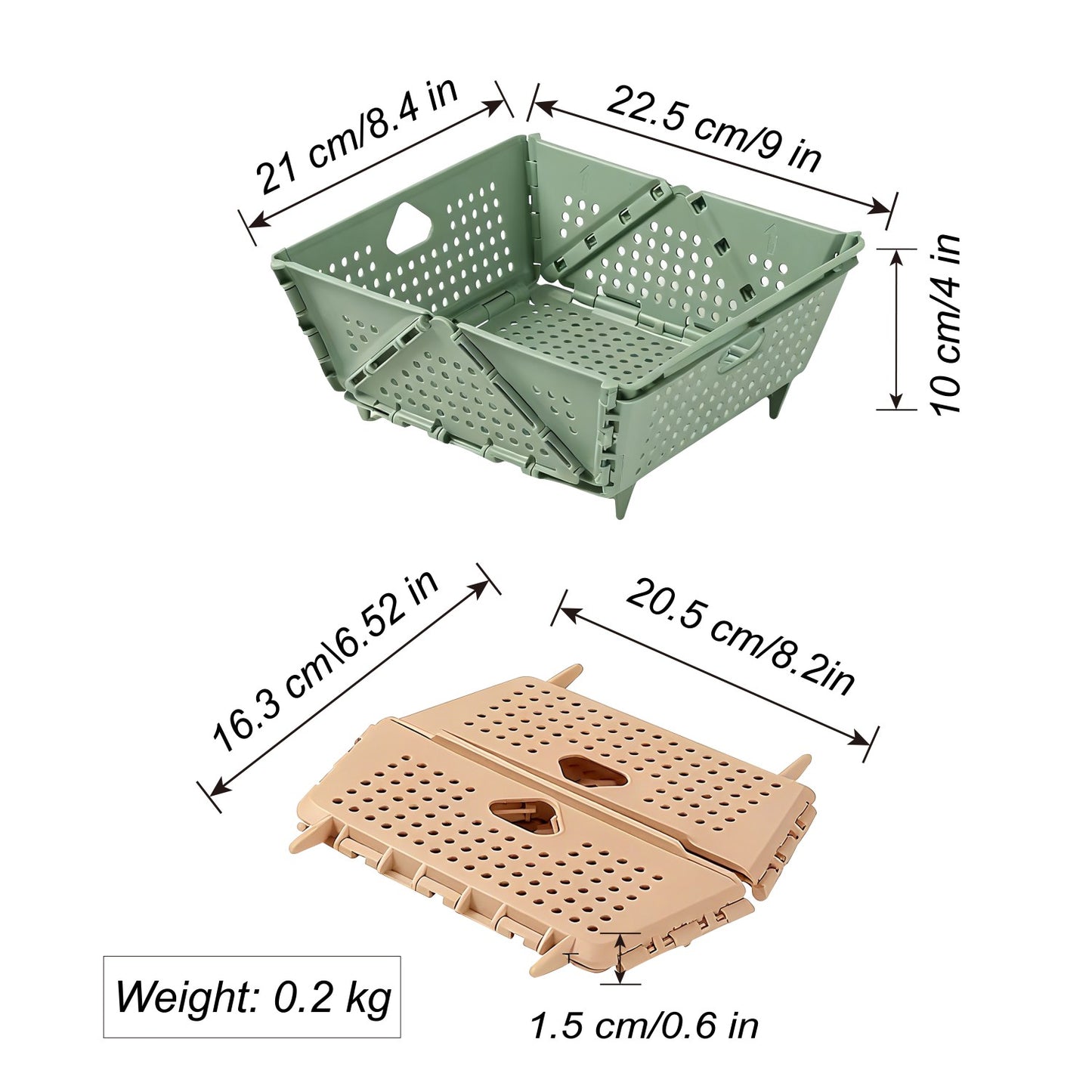 2-Pack Thickened Collapsible Kitchen Strainer – Multifunctional for Fruits, Pasta & Space-Saving Storage