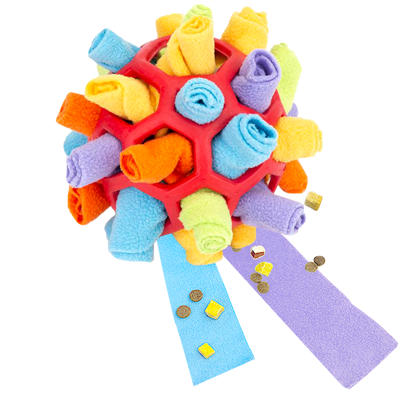 Gift for Pets, Dog Snuffle Ball Toy - Calming Puzzle Game for Small Dogs, Slow Feeder Snack Dispenser, Anxiety Relief & Mental Stimulation, Velvet Scented Hide & Seek Treat Ball,Ball Puzzle, Native Hidden Toy, Pet Snuffle Ball