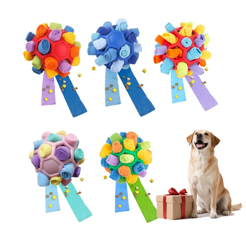 Gift for Pets, Dog Snuffle Ball Toy - Calming Puzzle Game for Small Dogs, Slow Feeder Snack Dispenser, Anxiety Relief & Mental Stimulation, Velvet Scented Hide & Seek Treat Ball,Ball Puzzle, Native Hidden Toy, Pet Snuffle Ball