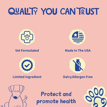 Turkey Tail+ - Dog Food Topper with Probiotics for Lipomas, Immune Support & Gut Health - 100 Servings - Bacon Flavor - Natural Allergy Relief - Supplements