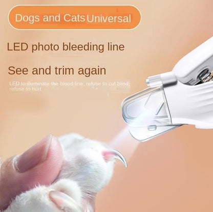 NEW 2 in 1 Professional LED Pet Nail Clipper and Nail File - With LED Light to Avoid Over- Cutting Nails, for Pet with the light Nails, Easy & Safe Essential Pet Care Supply