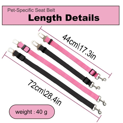 Adjustable Dog Car Seat Belt with Durable Clip – Attaches to Vehicle Seat Buckle, Keeps Pets Safe and Secure During Travel, Suitable for Small, Medium & Large Dogs