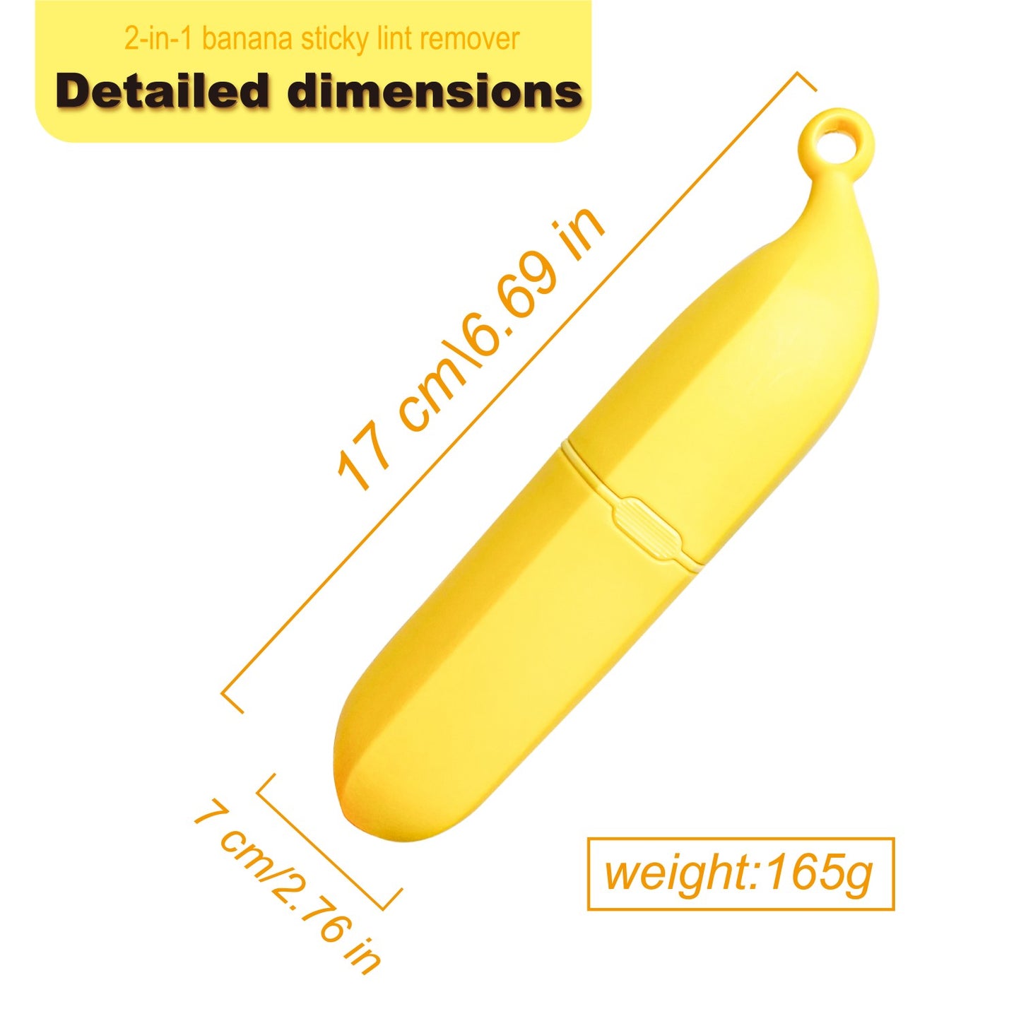 2-in-1 Banana Cartoon Lint Remover – Double-Sided Fabric Shaver & Pet Hair Brush, Ergonomic Design, Portable Fuzz Cleaner for Clothes