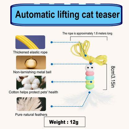 Electric Cat Teaser, Interactive Rechargeable Cat Toy, Wall-Mount Design, Dual Modes — 360° Rotation & Irregular Jumping, Stimulates Cat’s Mind & Body