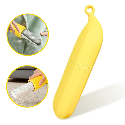 2-in-1 Banana Cartoon Lint Remover – Double-Sided Fabric Shaver & Pet Hair Brush, Ergonomic Design, Portable Fuzz Cleaner for Clothes