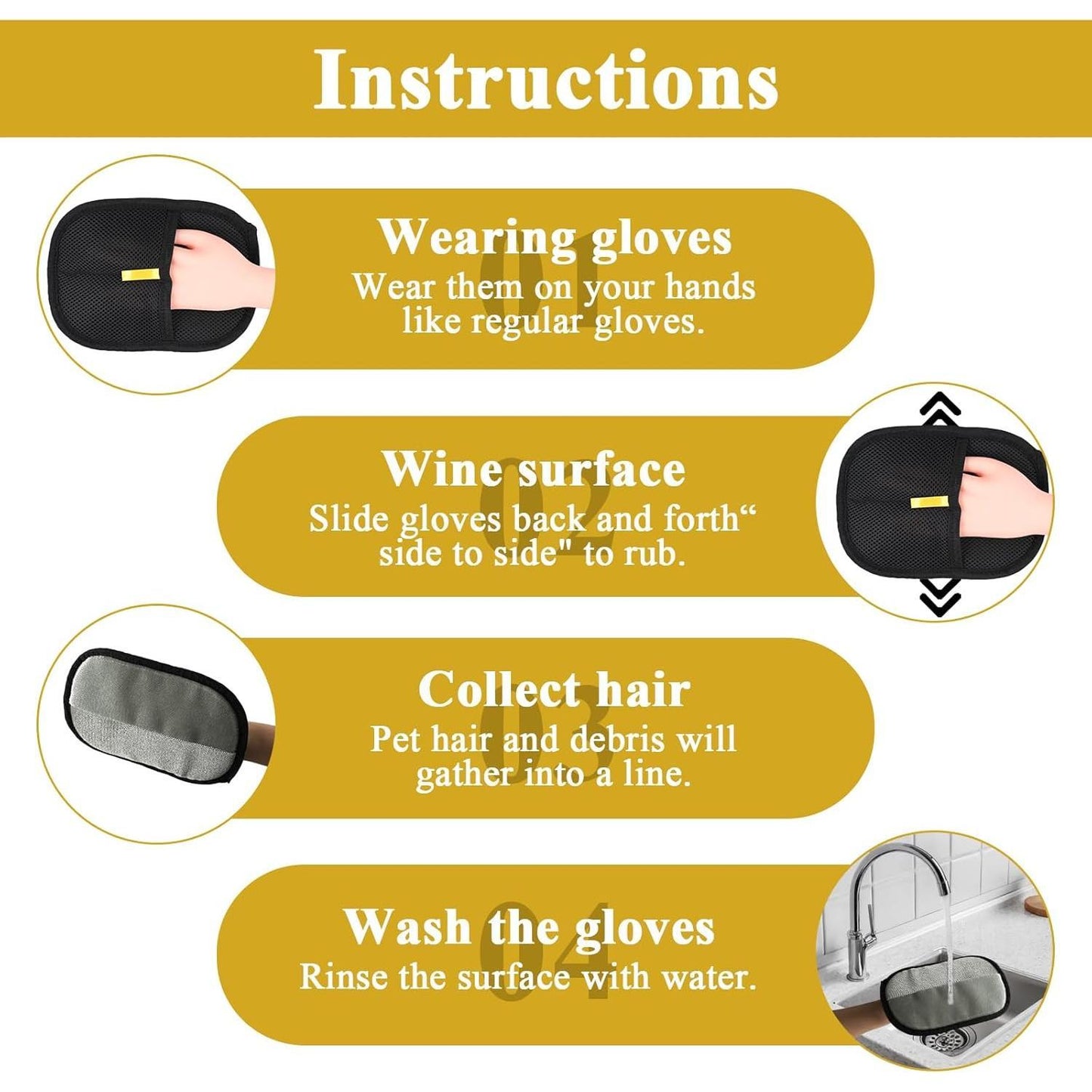 Pet Double Sided Grooming Gloves,Static Removal Gloves for Pet Hair,Multi-Function,For Washing,Hair Removal,Beauty,Sofa,Bed Sheets,Clothes,Suitable for Cats and Dogs