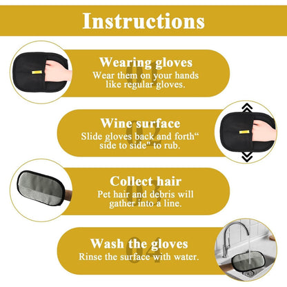 Pet Double Sided Grooming Gloves,Static Removal Gloves for Pet Hair,Multi-Function,For Washing,Hair Removal,Beauty,Sofa,Bed Sheets,Clothes,Suitable for Cats and Dogs