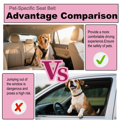Adjustable Dog Car Seat Belt with Durable Clip – Attaches to Vehicle Seat Buckle, Keeps Pets Safe and Secure During Travel, Suitable for Small, Medium & Large Dogs