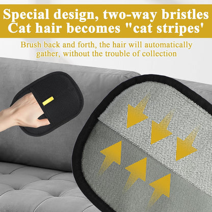 Pet Double Sided Grooming Gloves,Static Removal Gloves for Pet Hair,Multi-Function,For Washing,Hair Removal,Beauty,Sofa,Bed Sheets,Clothes,Suitable for Cats and Dogs