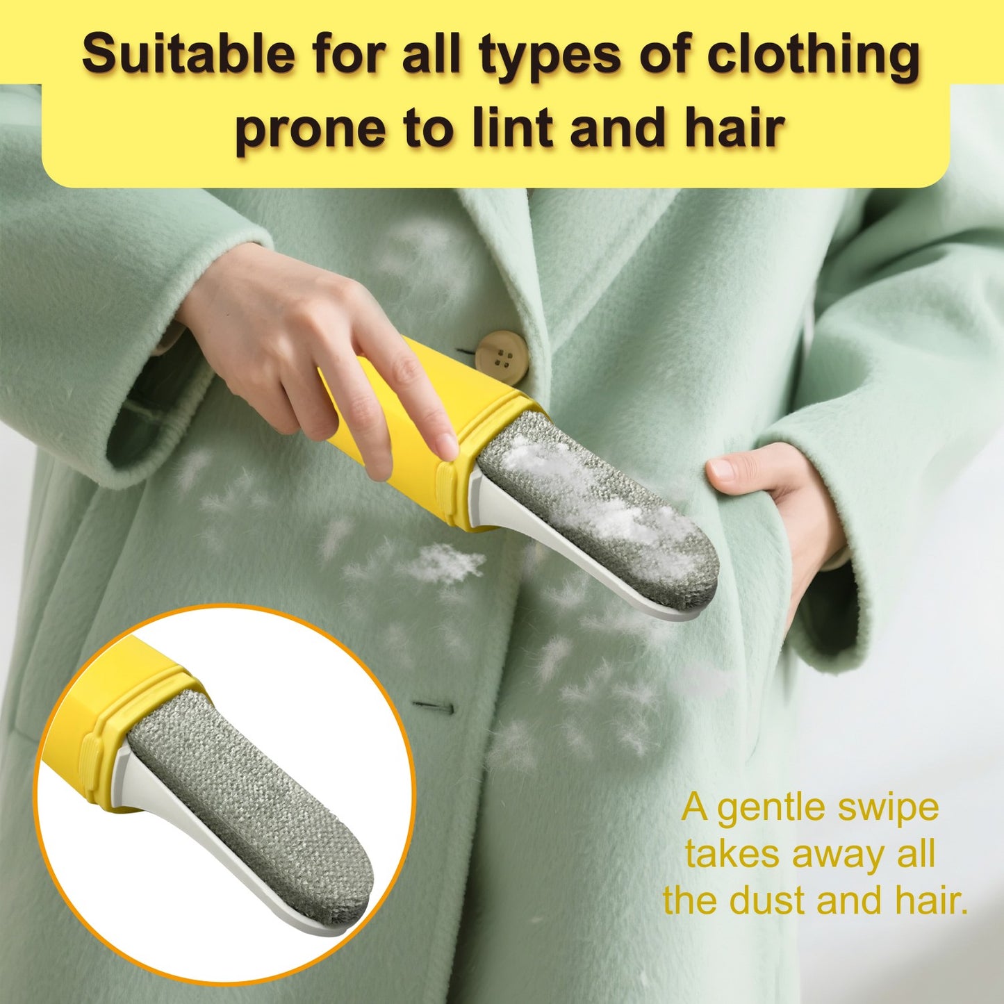 2-in-1 Banana Cartoon Lint Remover – Double-Sided Fabric Shaver & Pet Hair Brush, Ergonomic Design, Portable Fuzz Cleaner for Clothes