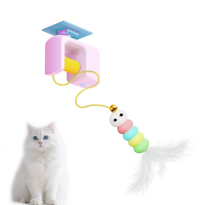Electric Cat Teaser, Interactive Rechargeable Cat Toy, Wall-Mount Design, Dual Modes — 360° Rotation & Irregular Jumping, Stimulates Cat’s Mind & Body