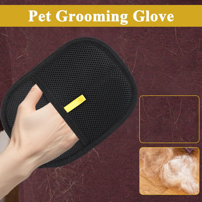Pet Double Sided Grooming Gloves,Static Removal Gloves for Pet Hair,Multi-Function,For Washing,Hair Removal,Beauty,Sofa,Bed Sheets,Clothes,Suitable for Cats and Dogs