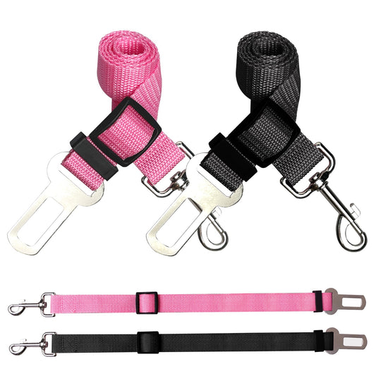 Adjustable Dog Car Seat Belt with Durable Clip – Attaches to Vehicle Seat Buckle, Keeps Pets Safe and Secure During Travel, Suitable for Small, Medium & Large Dogs